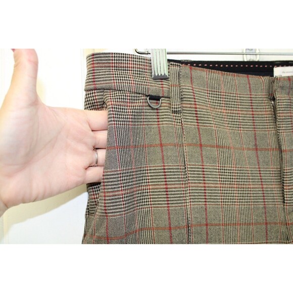 Anthropologie The Essential Slim Crop Pants Check Plaid Chino Office Size 12 - Picture 6 of 11